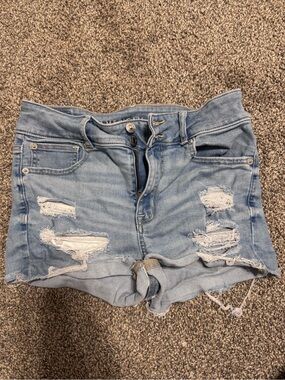 American Eagle Outfitters Light Wash Distressed Denim Shorts